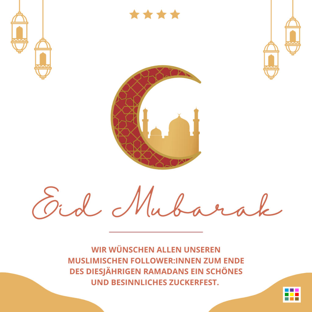 Eid Mubarak! Wir wünschen allen unseren muslimischen Follower:innen zum Ende des diesjährigen Ramadans ein schönes und besinnliches Zuckerfest.